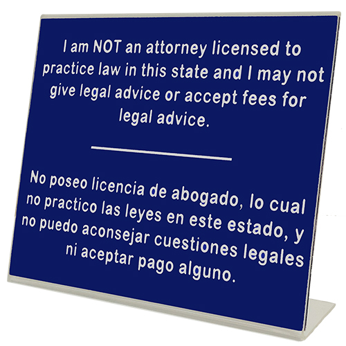I Am Not a Lawyer Kentucky Notary Desk Sign