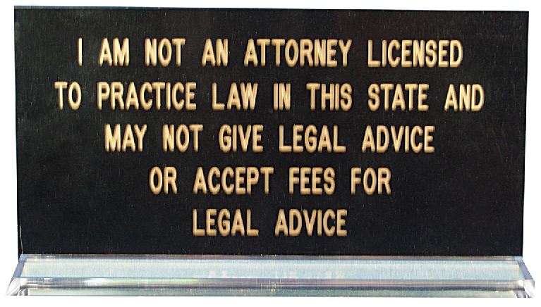 I Am Not a Lawyer Kentucky Notary Desk Sign