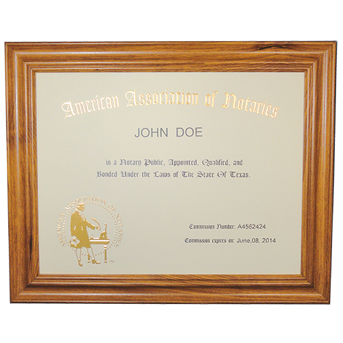 Kentucky Notary Unofficial Commission Certificate Frame